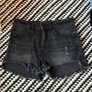 Express Distressed Black denim shorts